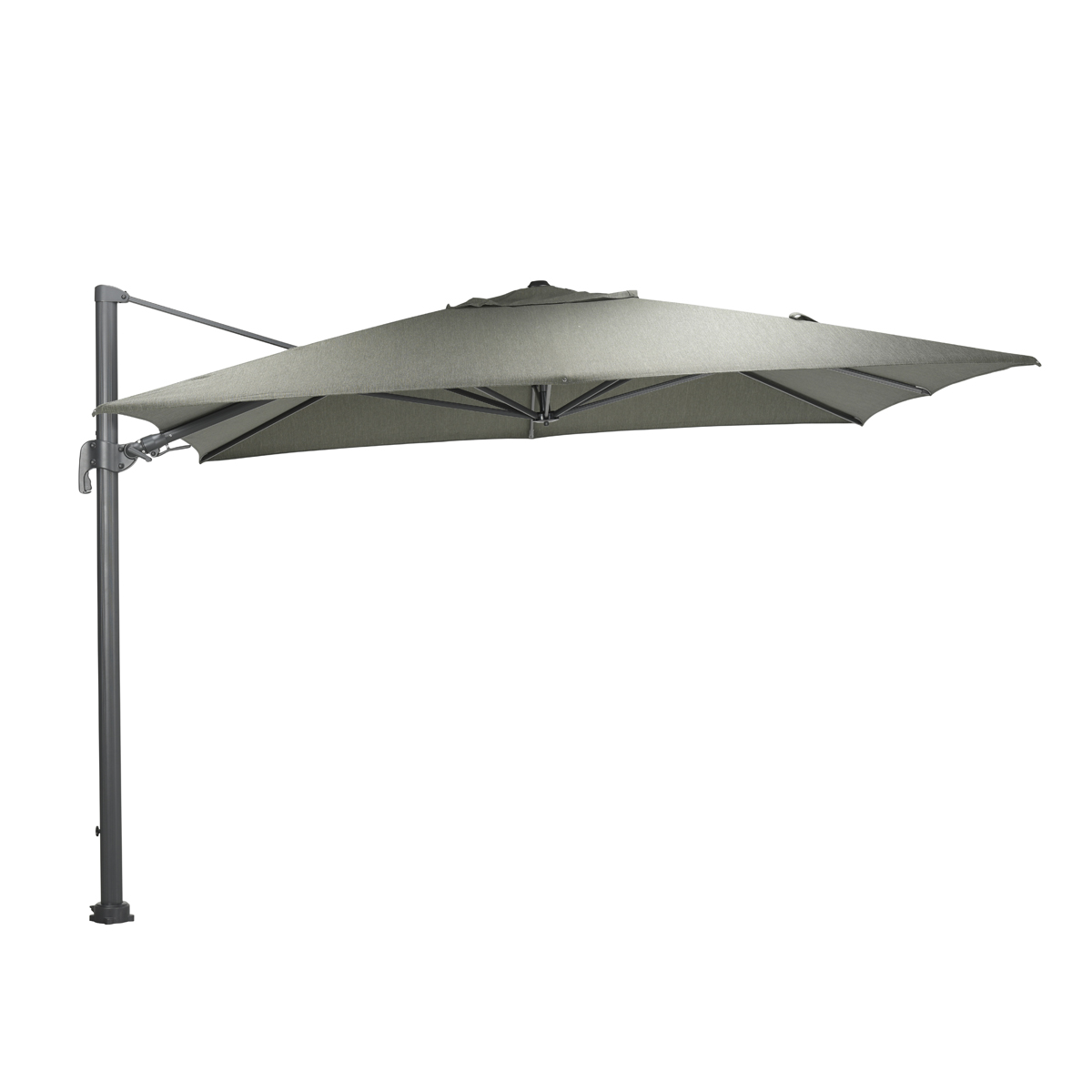Aluminium zwevende parasol donkergrijs extra stevig 350 x cm. - De tuin van